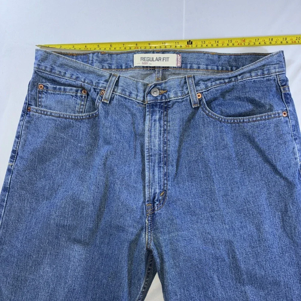 Levi's Regular Fit 505 Y2K Black Batwing VTG Jeans Men's 38x30 Blue